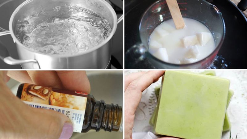 Cách làm bánh xà bông từ dầu dừa và bột trà xanh