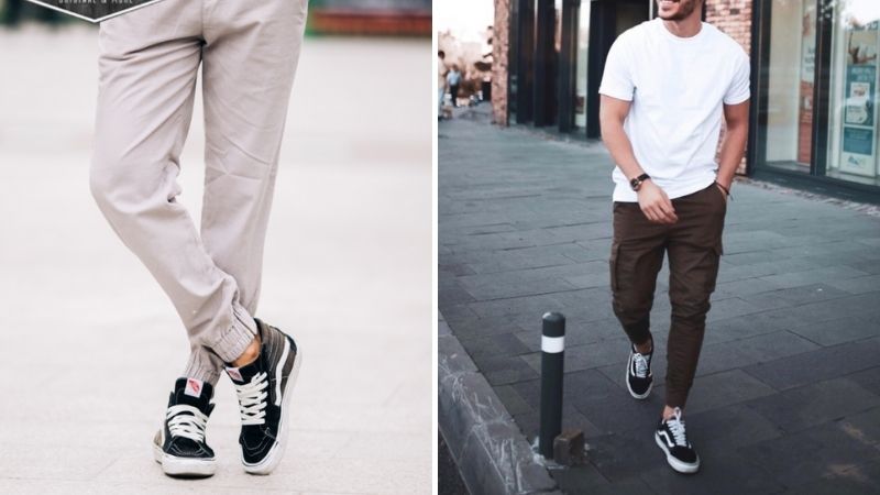 Phối giày Vans với quần jogger