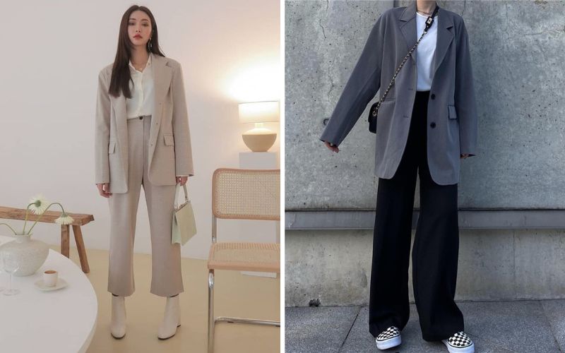 Phối quần ống suông với layer sơ mi hoặc blazer năng động – sang trọng