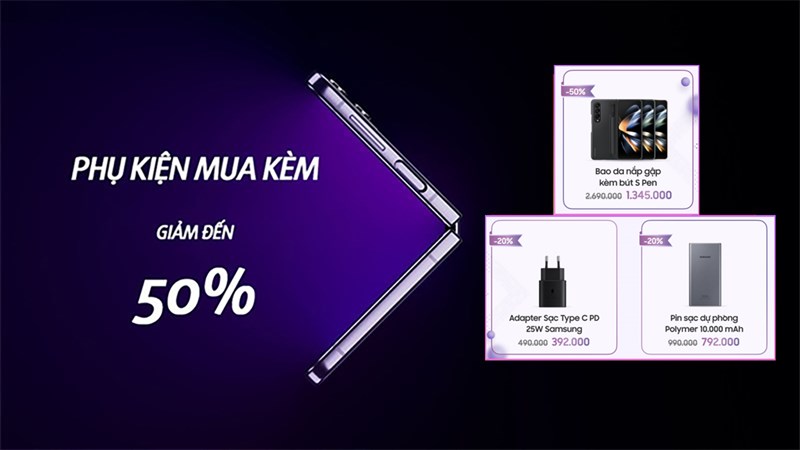 Phụ kiện mua kèm điện thoại Z Fold4 và Z Flip4 giảm đến 50% quá là đã luôn bạn ơi!