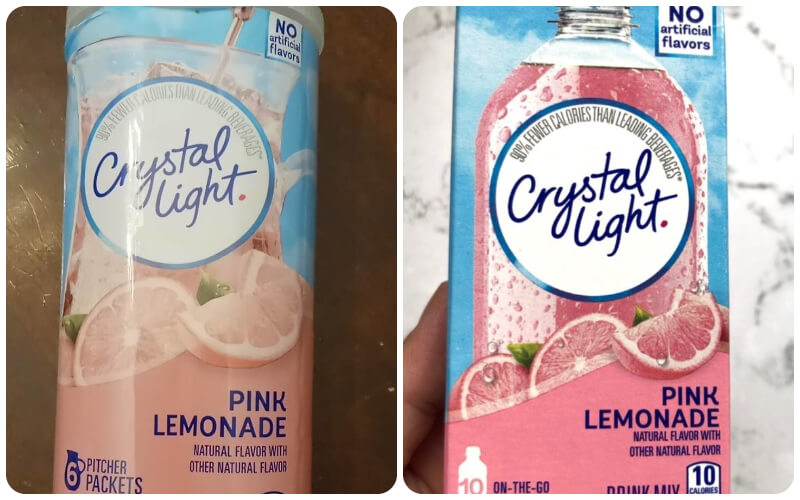 Crystal Light Pink Lemonade có vị chanh đào với bao bì màu hồng cực chill