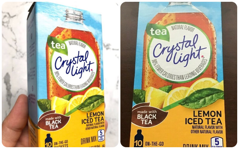Crystal Light Lemon Iced Tea với vị trà chanh nguyên bản