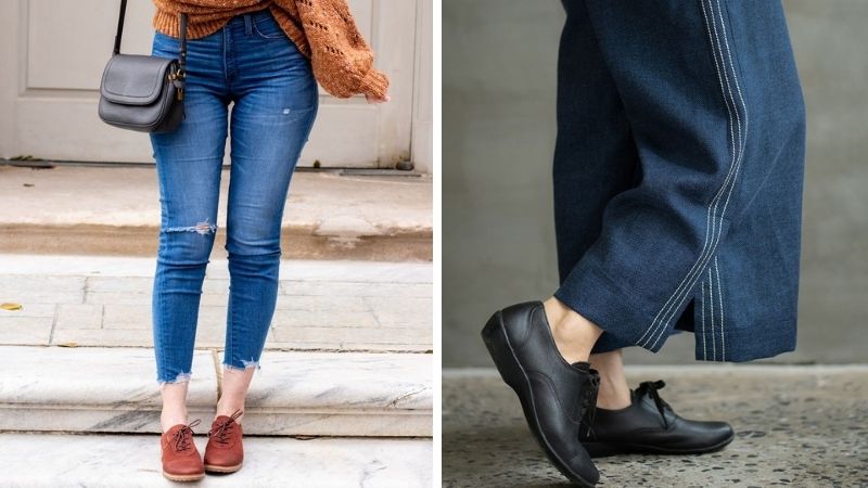 Giày oxford nữ và quần jean