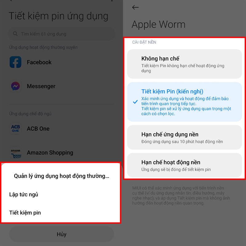 Cách tiết kiệm pin ứng dụng trên điện thoại Xiaomi 