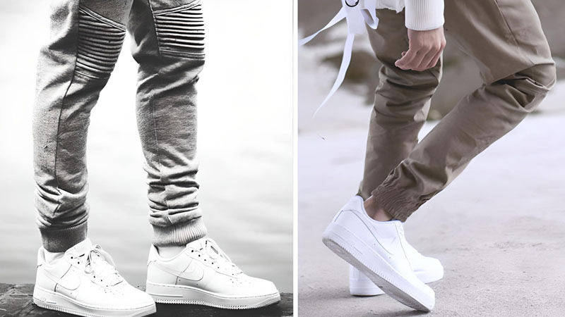 Giày Nike Air Force 1 kết hợp với quần jogger