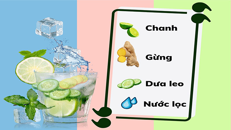 Công thức mix giữa chanh, gừng và dưa leo