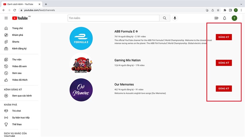cách hủy đồng loạt các kênh YouTube cách hủy đồng loạt các kênh YouTube