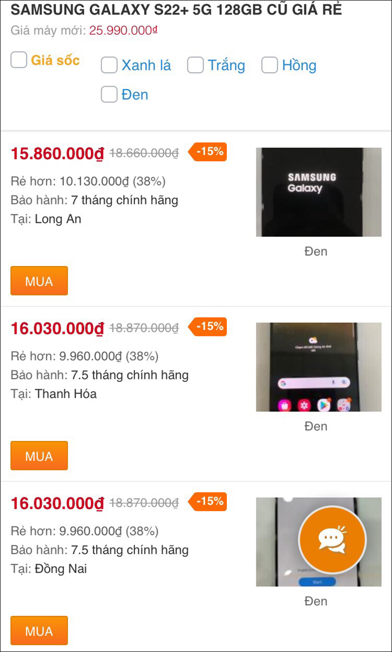 Samsung Galaxy S22+ 5G 128GB cũ Samsung Galaxy S22+ 5G 128GB cũ