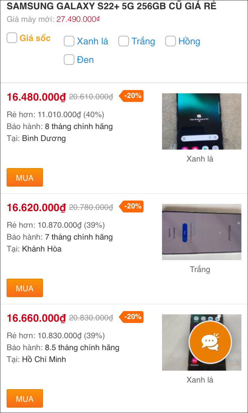 Samsung Galaxy S22+ 5G 256GB cũ Samsung Galaxy S22+ 5G 256GB cũ