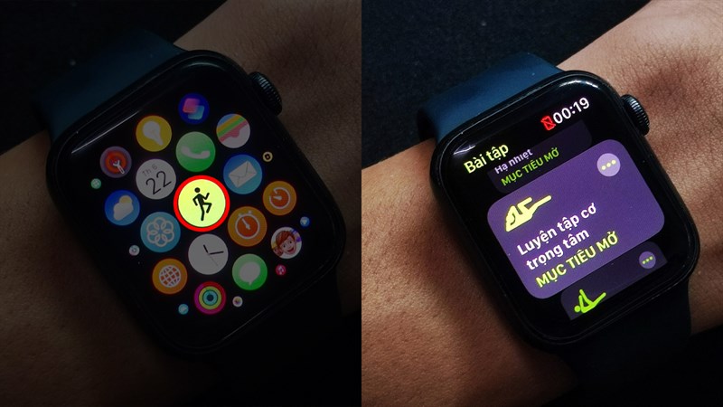 Cách tập luyện các bài tập trên Apple Watch SE, đa dạng bài tập