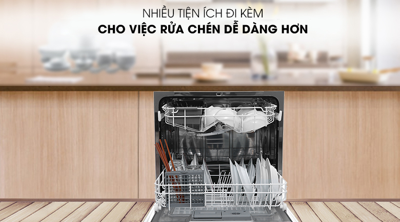 Máy rửa  chén mini Electrolux ESF6010BW có nhiều tiện ích hữu dụng đi kèm