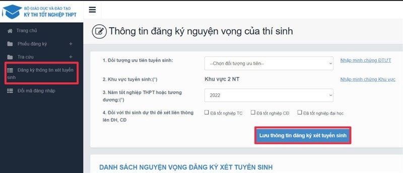 Cách đăng ký nguyện vọng đại học trực tuyến năm 2022