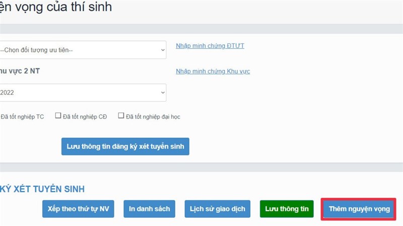Cách đăng ký nguyện vọng đại học trực tuyến năm 2022