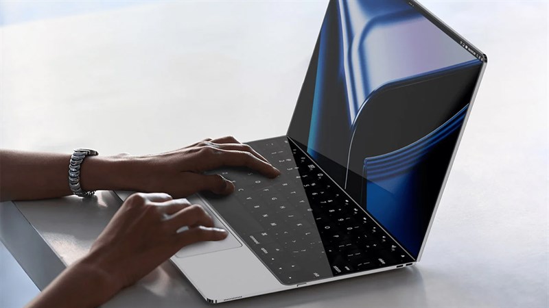 Hình ảnh conept MacBook 2 màn hình