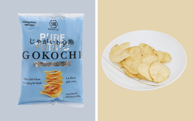 Hương vị của snack khoai tây vị muối Gokochi