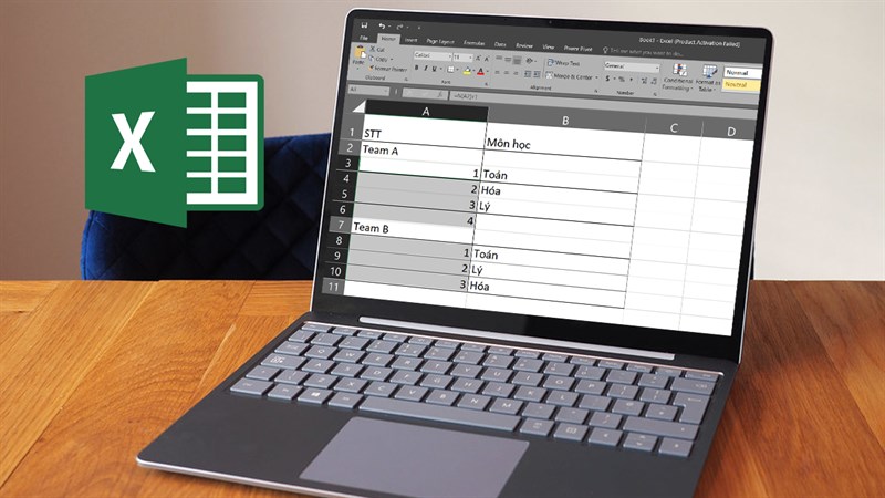 Cách đánh số thứ tự khi có dòng ngăn cách trong Excel