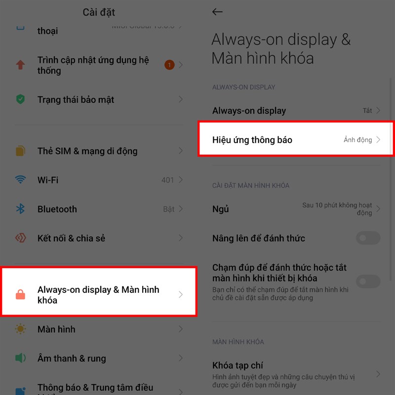 Cách đổi hiệu ứng thông báo trên điện thoại Xiaomi 
