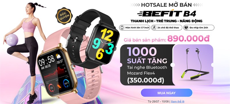 Có nên mua BeFit B4 - Bảo vệ sức khỏe với đồng hồ thông minh nhỏ mà có võ