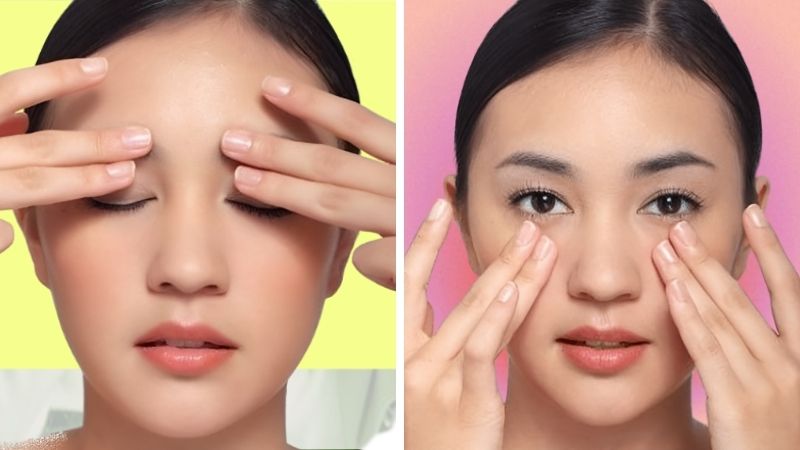Massage vùng mắt bằng các ngón tay