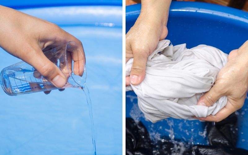 Cách dùng nước giặt xả Sina đối với giặt tay