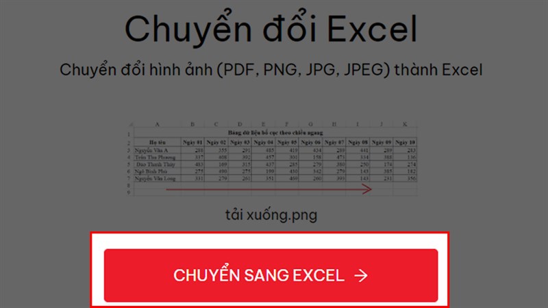 Cách chuyển ảnh thành file Excel
