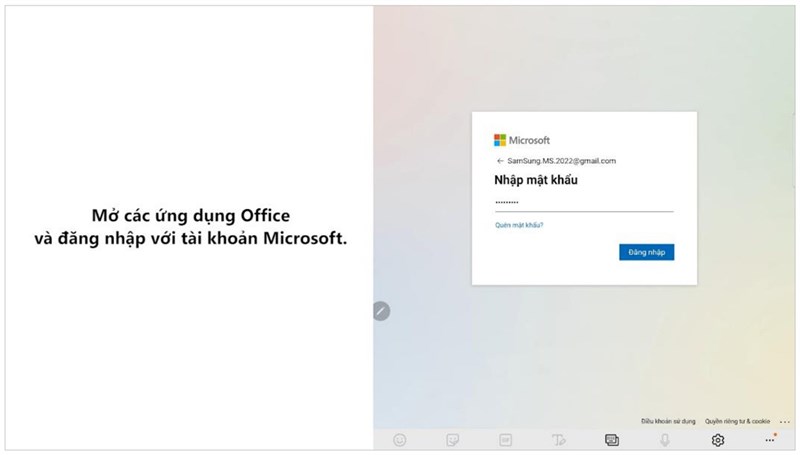 Mở ứng dụng Office và đăng nhập với tài khoản Microsoft