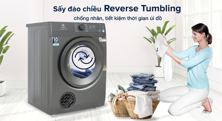 Máy sấy thông hơi Electrolux 8.5 kg EDV854N3SB sở hữu công nghệ sấy đảo chiều