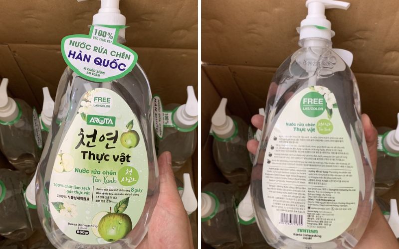 Nước rửa chén thực vật Arota hương táo xanh Nước rửa chén thực vật Arota hương táo xanh