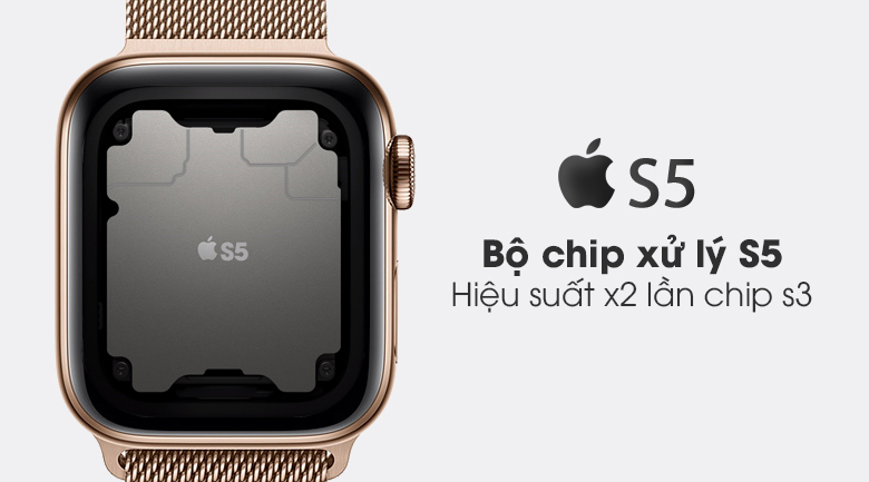 Có nên mua Apple Watch 5 thời điểm hiện tại? Lý do nên mua Apple Watch 5 ngay > Chip S5 cho tốc độ xử lý nhanh hơn 2 lần so với chip thế hệ cũ 