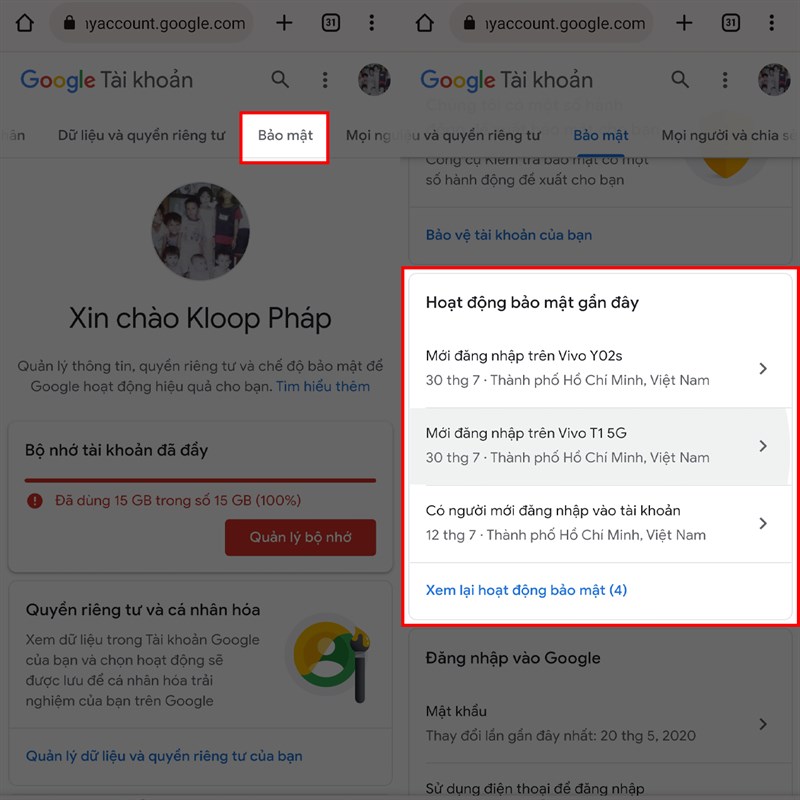 Cách xem lịch sử đăng nhập Google Cách xem lịch sử đăng nhập Google