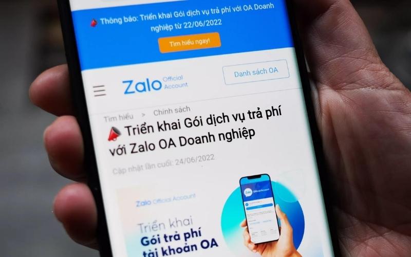 Starting from August 1, 2022, Zalo starts charging for the subscription package for businesses