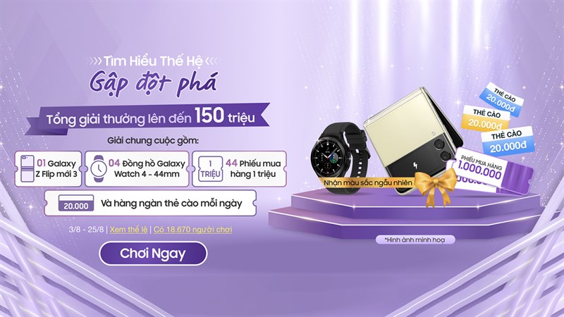 Minigame tìm hiểu thế hệ gập đột phá: Rinh thẻ cào, đồng hồ và Galaxy Z Flip Mới