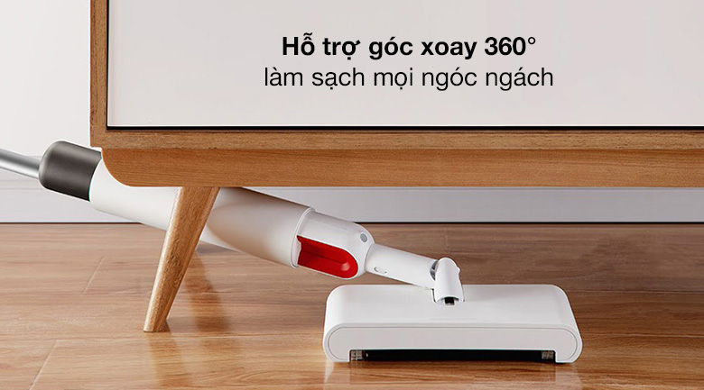 Cây lau nhà phun nước Deerma có thế kế đầu xoay 360 độ giúp dễ dàng lau nhà