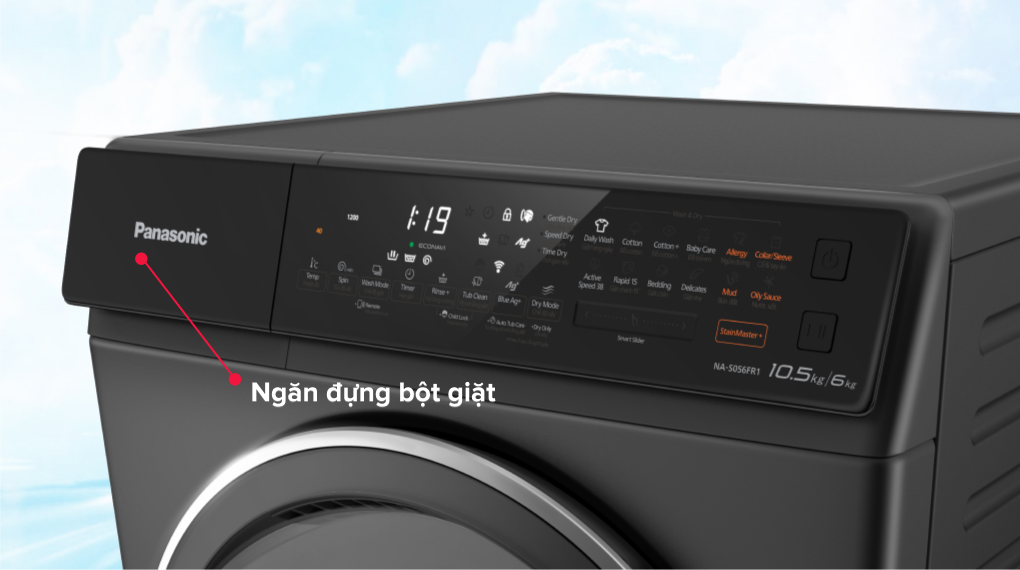 Review MG Sấy mới (sấy 6kg) FR model - Ngăn đựng bột giặt