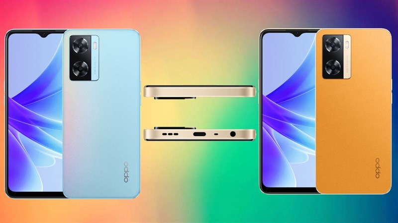 OPPO A77 4G có hai phiên bản màu sắc: Sky Blue và Sunset Orange