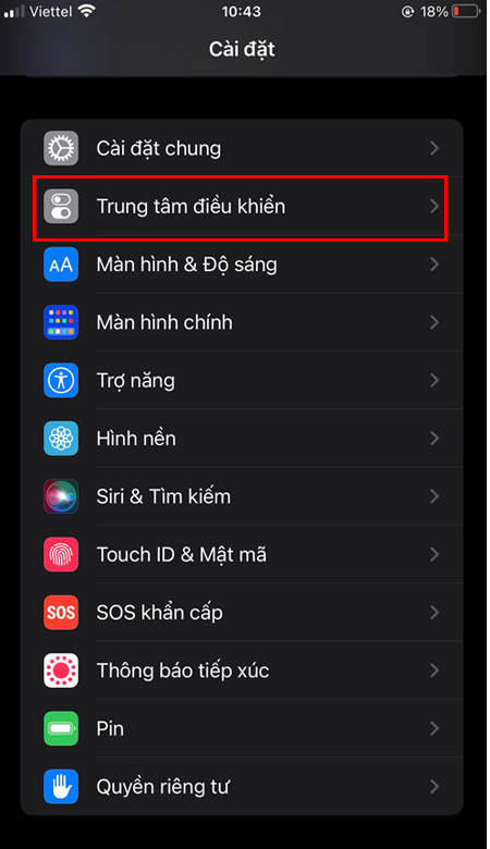 Bật tính năng ghi lại màn hình trên iPhone