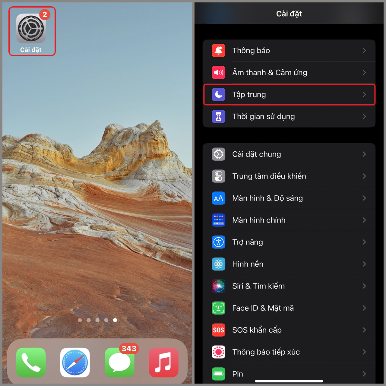 Cách tạo chế độ tập trung trên iPhone