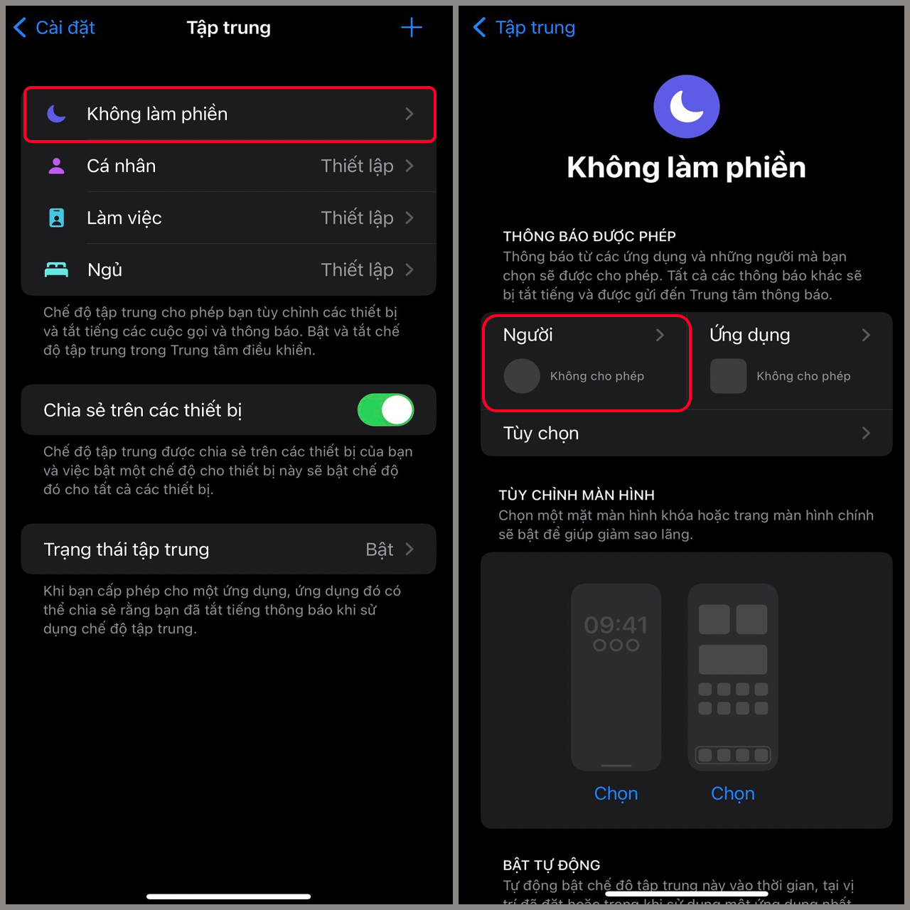 Cách tạo chế độ tập trung trên iPhone