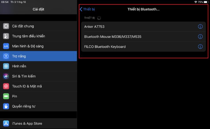 Vào mục Thiết bị Bluetooth, chọn tên thiết bị của bạn và bấm kết nối