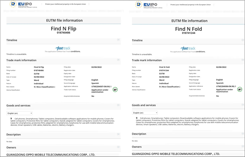 OPPO lần lượt đăng ký hai cái tên Find N Fold và N Flip, dự kiến sẽ ra mắt trong năm nay