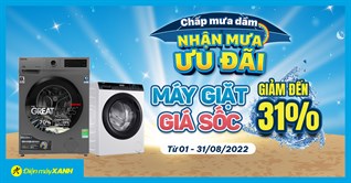 Mưa dầm không lo: Máy giặt giảm giá đến 31%