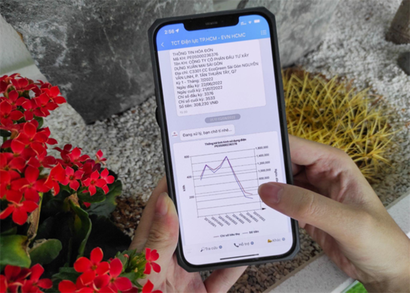 Sau khi đăng ký, hằng tháng thông báo tiền điện được gửi đến Zalo của người dùng.