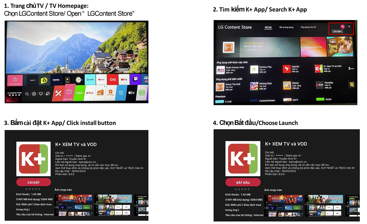 Hướng dẫn cài đặt ứng dụng K+ trên Smart TV LG