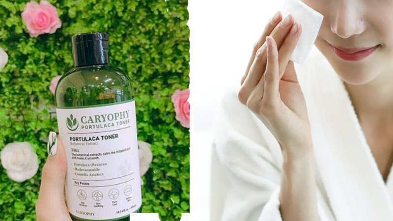 Hướng dẫn sử dụng nước hoa hồng Caryophy Portulaca Toner