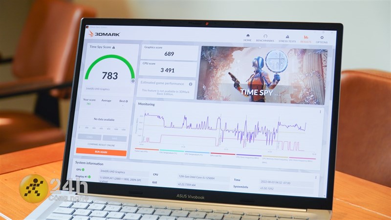 Kết quả những bài test đồ họa trên Vivobook 14X OLED khá thấp.