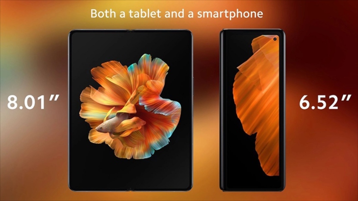 Xiaomi MIX Fold 2 lộ diện: Điện thoại màn hình gập với cấu hình cực khủng > Kích thước màn hình MIX Fold 2