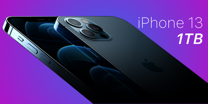 iPhone 13 Pro Max lại được cải tiến vượt trội hơn với việc nâng cấp phiên bản dung lượng lên tới 1T