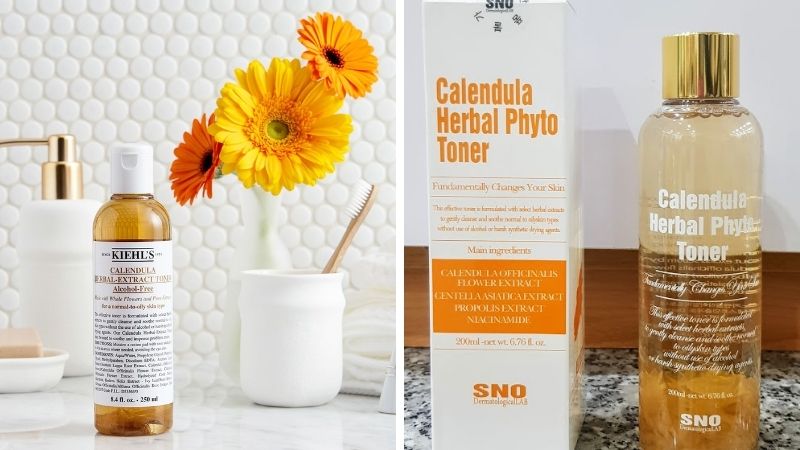 So sánh toner hoa cúc Kiehl’s Calendula Herbal Extract Alcohol-Free và toner hoa cúc SNO Calendula Herbal Phyto