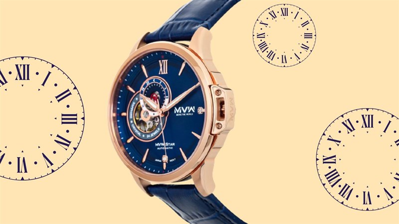 Đồng hồ MVW Star có mặt tròn toát lên sự cổ điển.