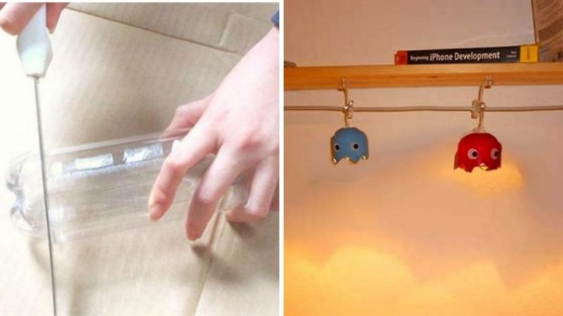 Cách làm đèn trung thu bằng chai nhựa hình ma chùm